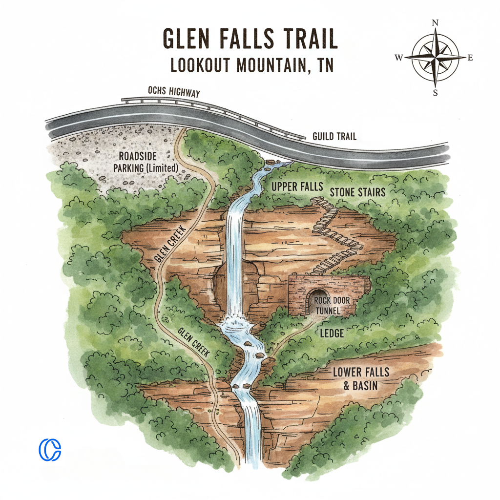 Glen Falls Chattanooga Map Glen Falls Chattanooga Map